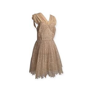 FROCK! Tracy Reese Picture Show Dress | US Size 6 | Latte Beiges | A-line silk